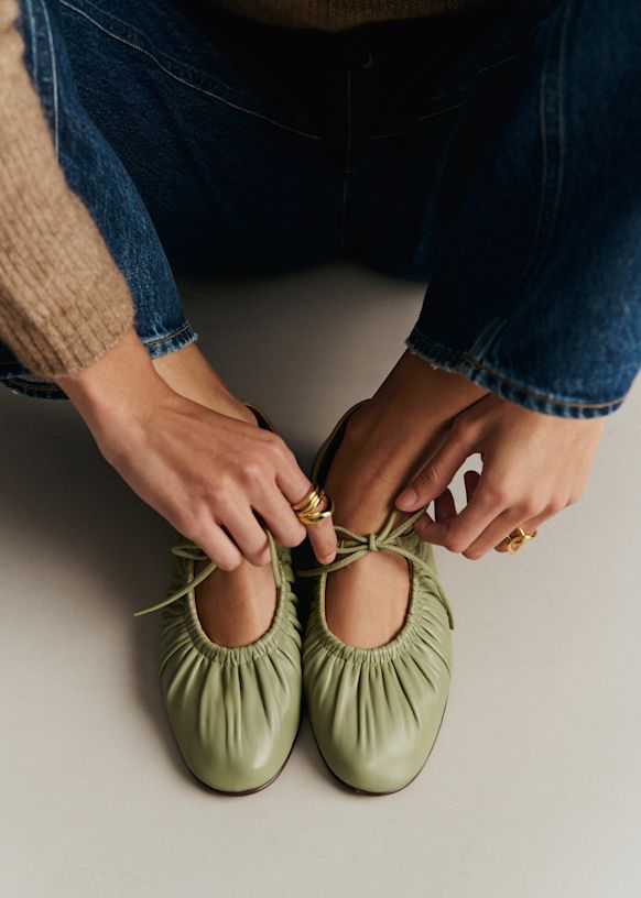 Marthe Low Ballet Flats - Smooth Black - Sheep leather - Sézane