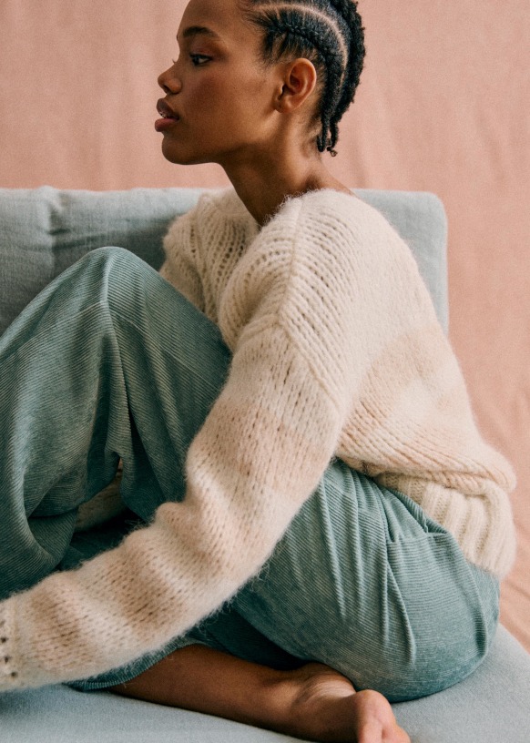 Lysandre セーター - エクリュ／キャメル - アルパカ - Sézane