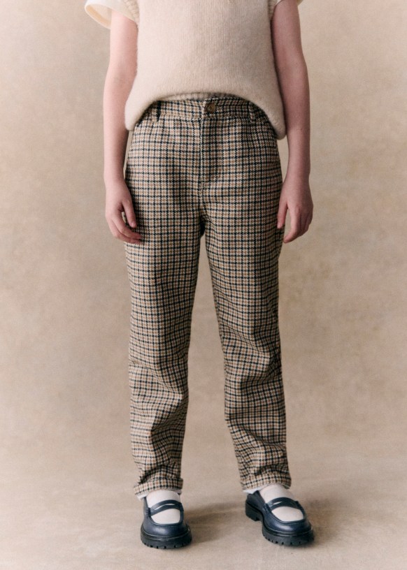 Kim Trousers - Houndstooth check - Wool - Sézane