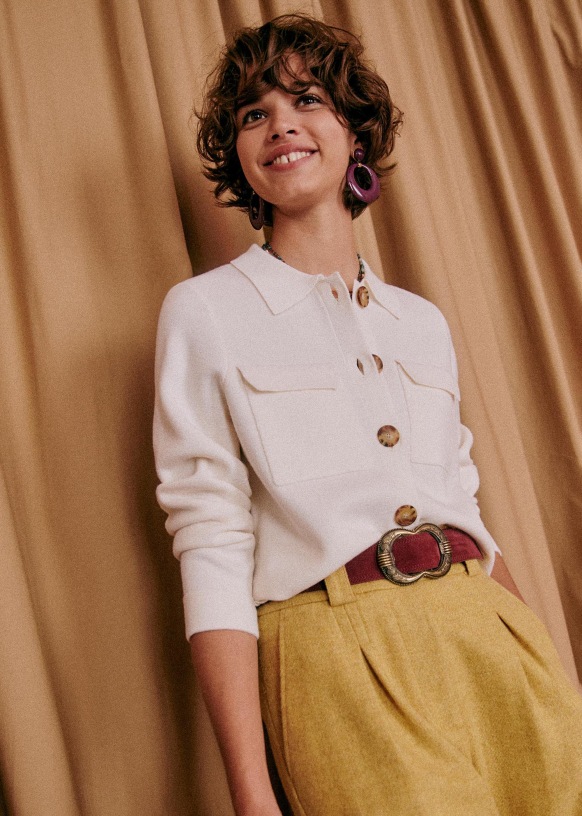 Betty Cardigan - Green - Merino Wool - SÃ©zane