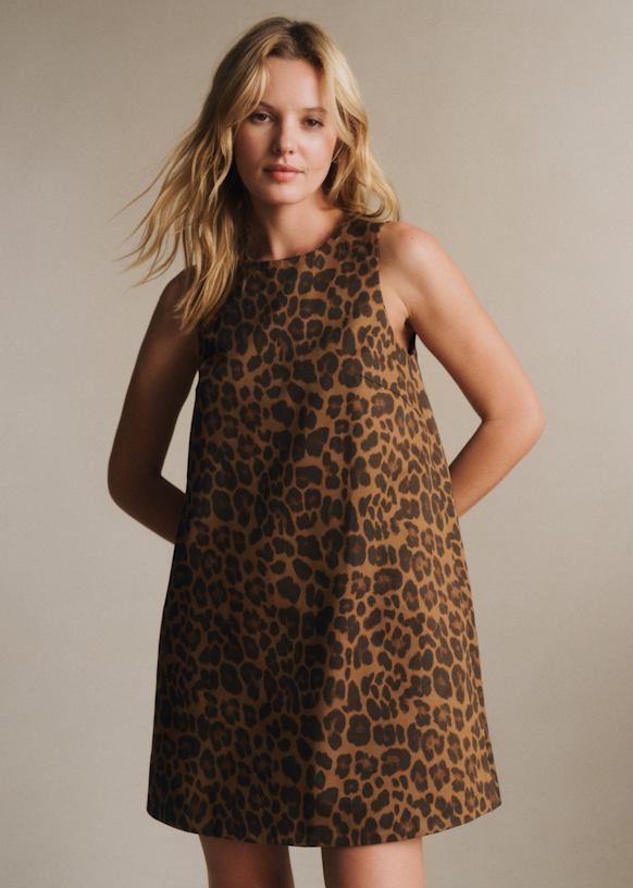 Nicia ドレス - プリント ウィンターレオパードキャメル