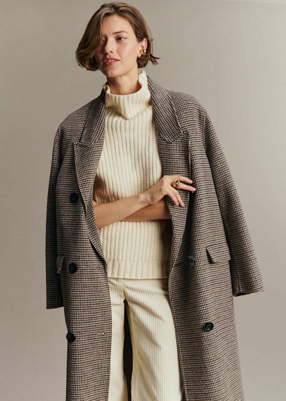 Léon Coat - Solid black - Wool - Sézane