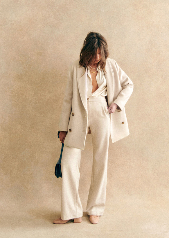 SEZANE ベージュ ロングコート James コート - サンドベージュ - リサイクルウール - Sézane