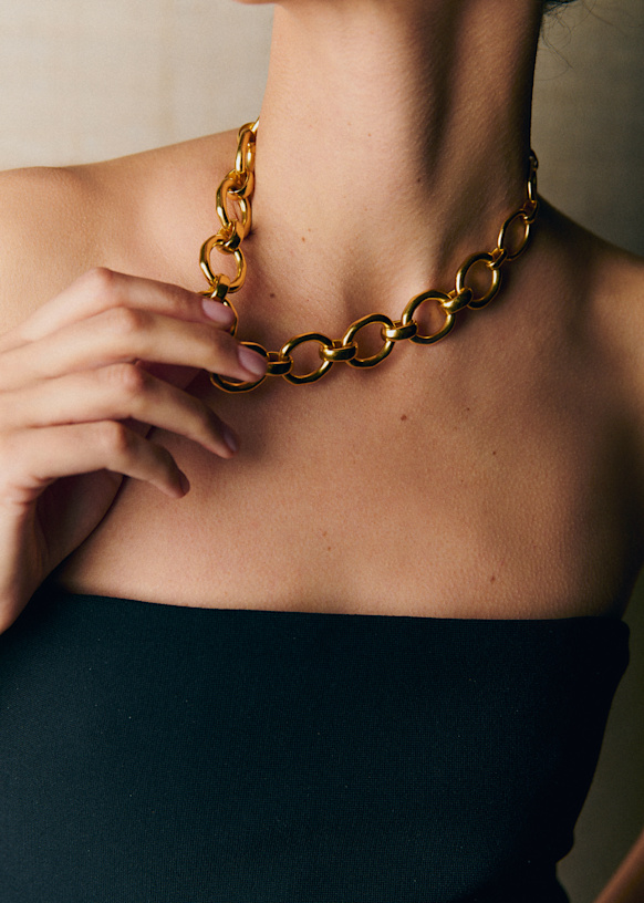 Agathe Necklace - Gold - Majority recycled brass - Sézane
