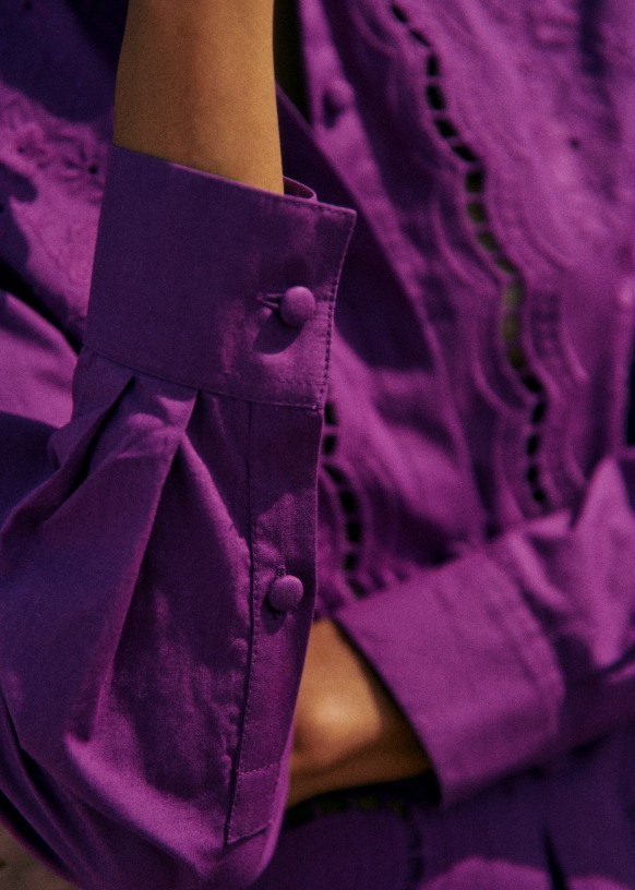 Camicia Maxy Viola Cotone biologico tessuti biologici Sézane