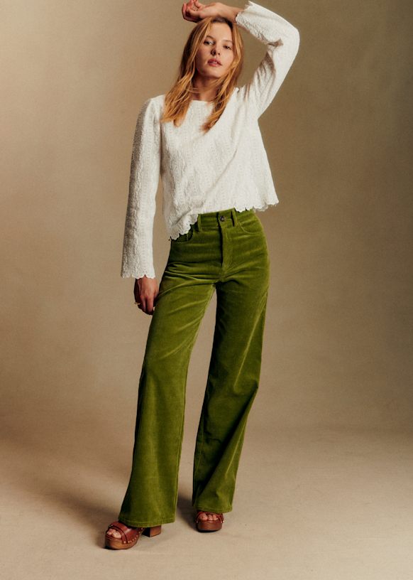 New 70's Trousers - Army green - Organic cotton - organic textile