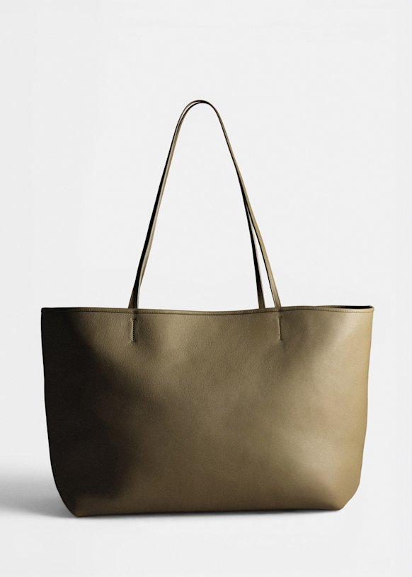 Maxi Basile Tote - Smooth Olive Green - Bovine leather - Sézane
