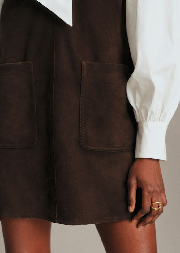 Many Dress - Dark Chocolate - Goat leather - Sézane
