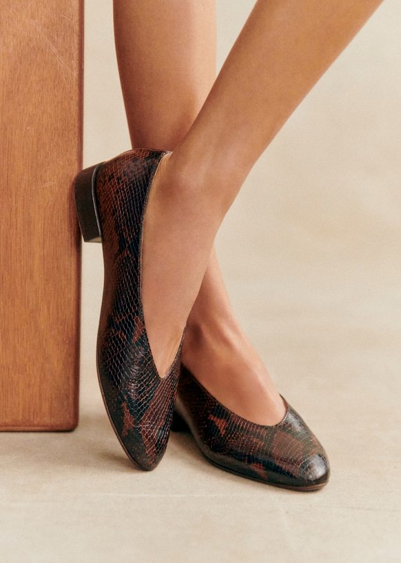 【セザンヌ】Matilda バレリーナ Matilda Ballerinas - Black - Suede goatskin leather - Sézane