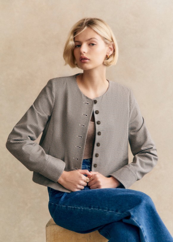 セザンヌ◆SEZANE◆Marlys ショートジャケット スムースレザー セザンヌ◇SEZANE◇Marlys ショートジャケット スムースレザー