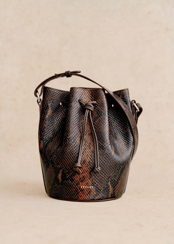 Farrow Mini Bag Brown Python Print Bovine leather Octobre Editions