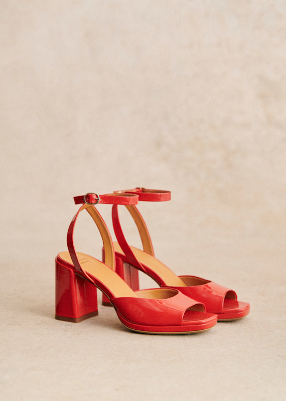 Maxine ハイサンダル - コレール・ワニス - シープレザー - Sézane 