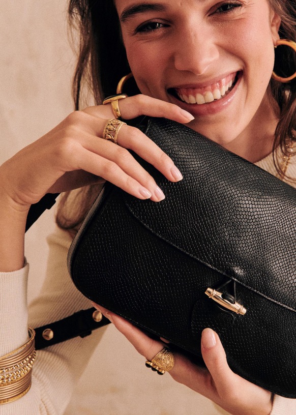 snakeskin black bag