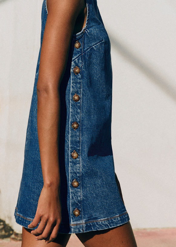 Jurk Nicila - Denimblauw - Biologisch katoen - biologisch textiel - Sézane