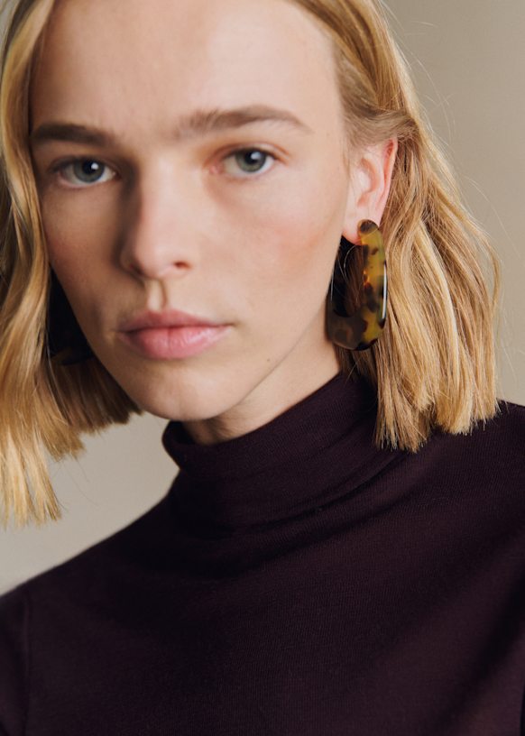 Lizo ピアス - べっ甲ブラウン - 樹脂 - Sézane