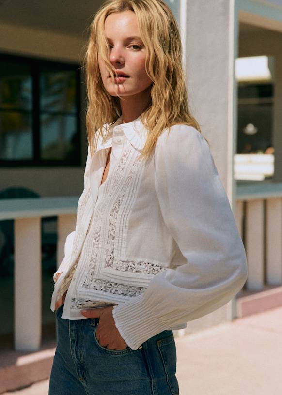 Eloïse シャツ - エクリュ - オーガニックコットン - Sézane