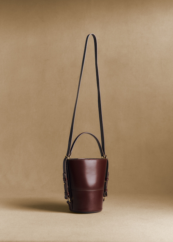 Mini Gary Bucket - Glossy Chocolate - Bovine leather - Sézane