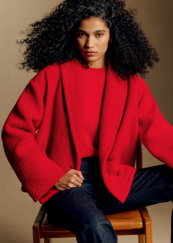 Manteau Ambre - Rouge Vif - Laine vierge - Sézane