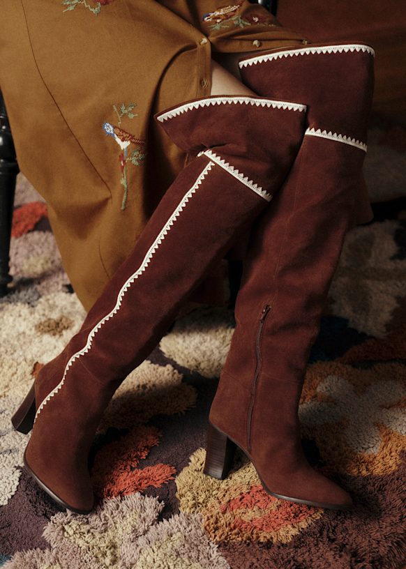 Kleid Overknee Stiefel Styling Tipps Beige Boots Kombinieren: So