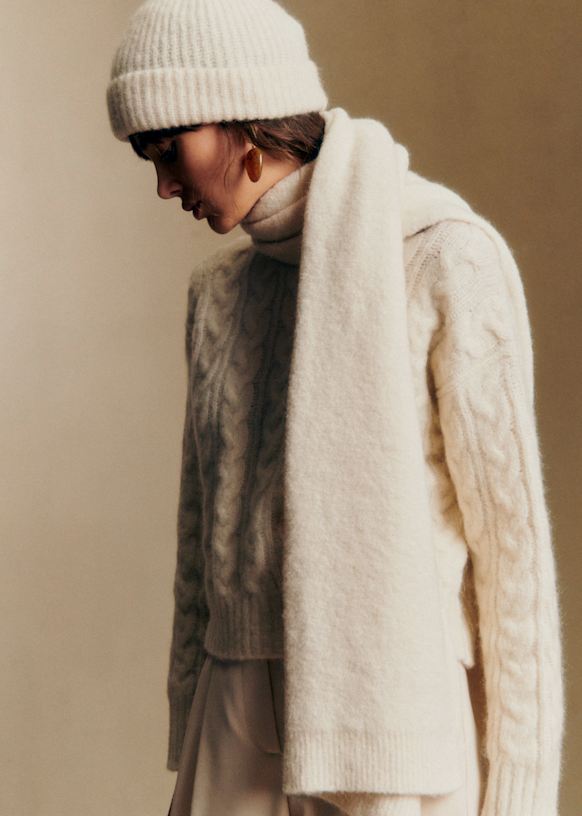 Sciarpa Marianne Écru Baby alpaca Octobre Éditions