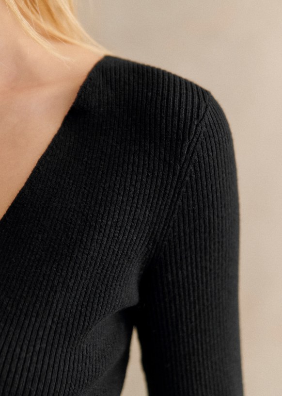 Leonore Jumper - Black - Merino Wool - Sézane