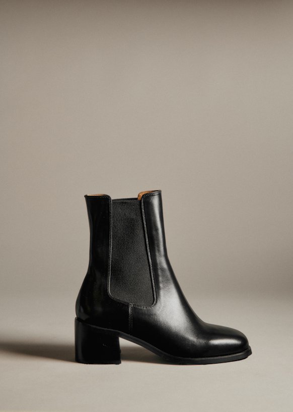 Piper Ankle Boots - Glossy Black - Bovine leather - Sézane