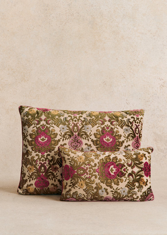 Housse de coussin jaune nature tropicale et fleurs des champs