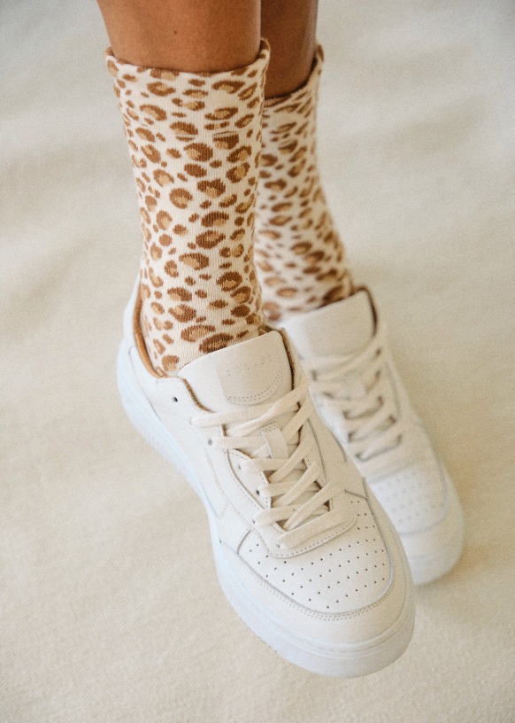 Leopard print socks Leopard Brown Cotton Sezane