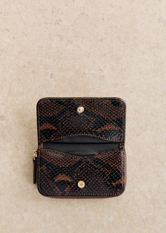 Hugo Card Holder - Black Python - Sézane