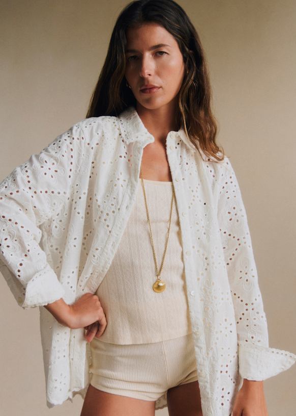 Maxou Shirt - Embroidered Ecru - Organic cotton - organic textile