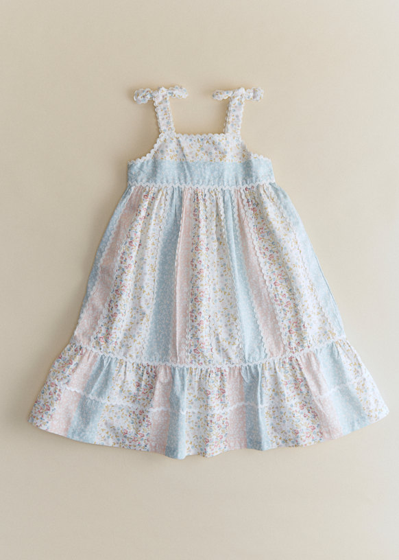 Hera Dress - Small Floral Patchwork - Organic cotton - organic