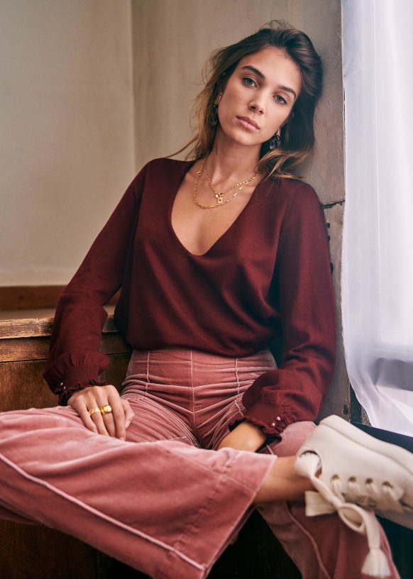 Alice Jumper Burgundy Merino Wool S zane