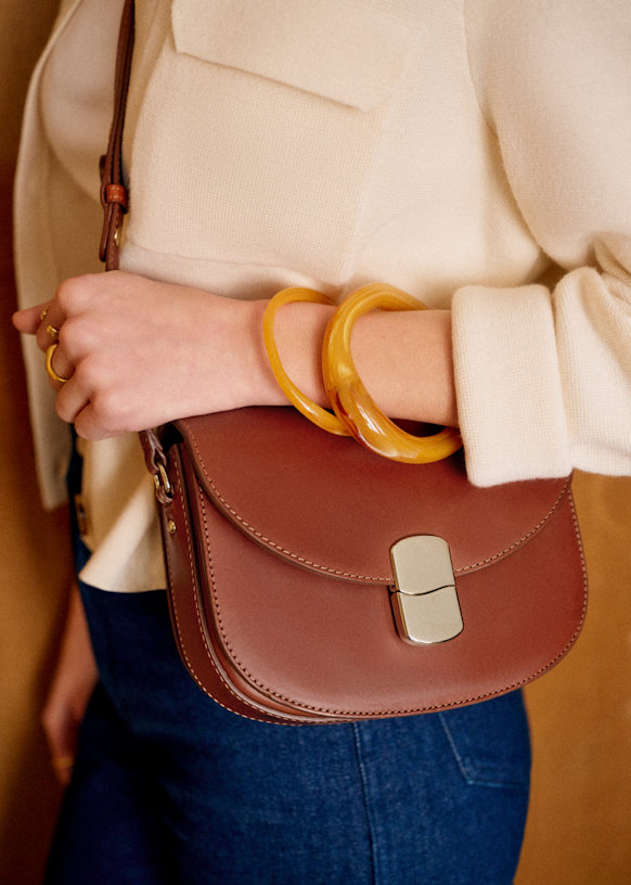 Claude Bag - Glossy Burgundy - Bovine leather - Sézane