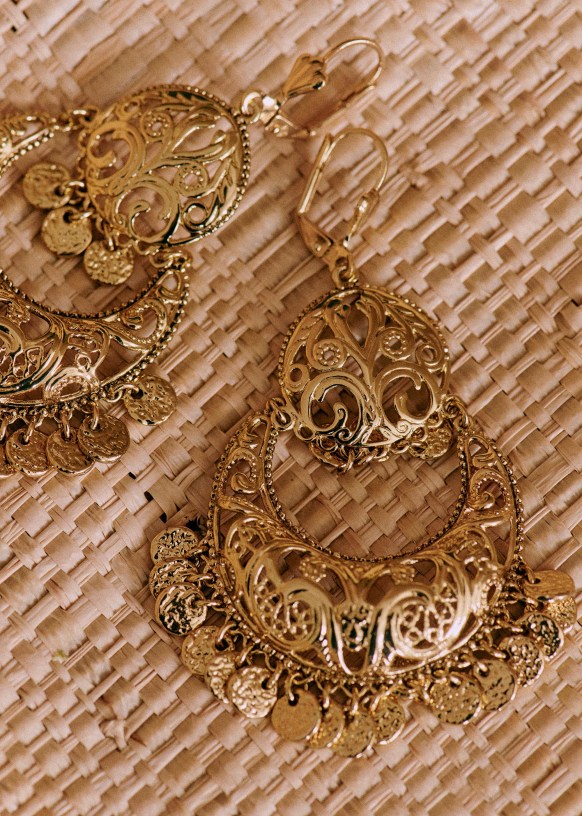 Boucles D'oreilles Sézane Esmee - Doré Et Perles Bleues - Dormeuses - Neuf Avec étiquettes