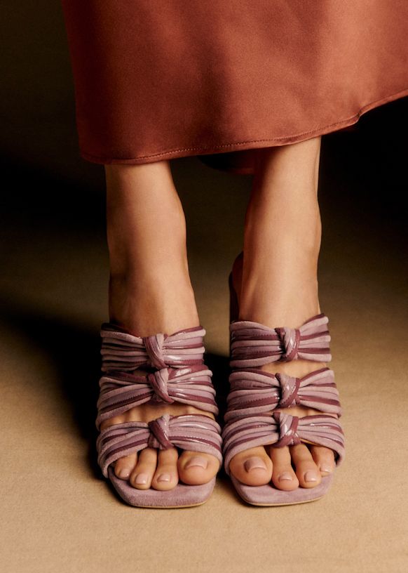 Sophia High Mules - Multicolored Mauve - Goat Leather - Sézane