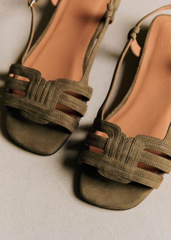 Low Josepha サンダル - カーキ - ゴートレザー - Sézane