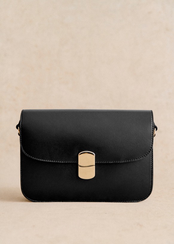 Sac Milo Classique Bordeaux Glace Cuir lisse bovin Sezane