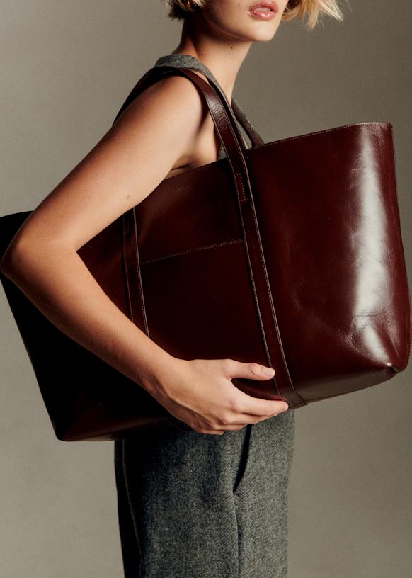 Gabin Maxi Bag - Vintage Chocolate - Bovine leather - Sézane