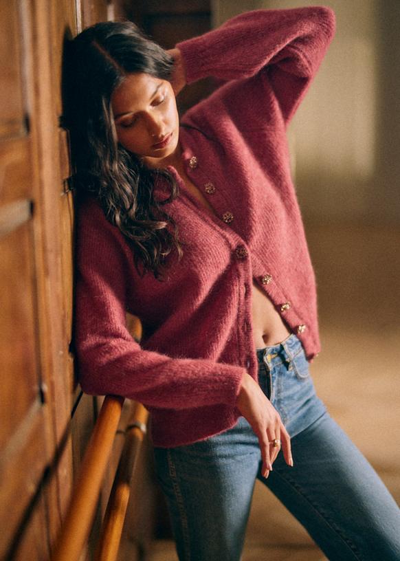 Othello Cardigan Rosewood Baby Alpaca Sezane