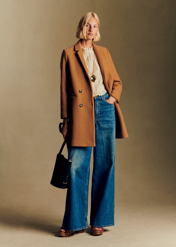 SÉZANE ベージュ JOHNSON COAT 36 ウールコート Johnson Coat - Camel - Virgin wool - Sézane