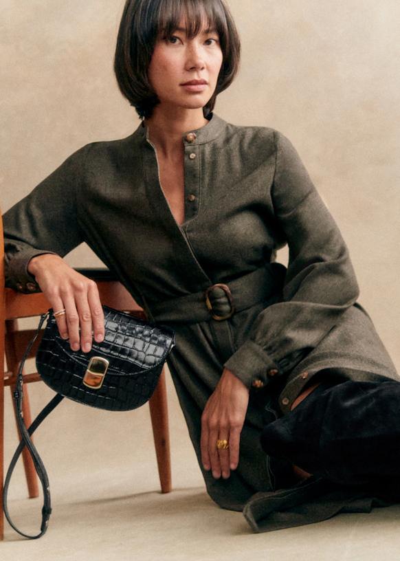 Teania Dress - Olive Green - Viscose ECOVERO™ LENZING™ - Sézane