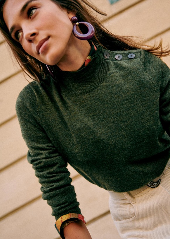 green merino jumper