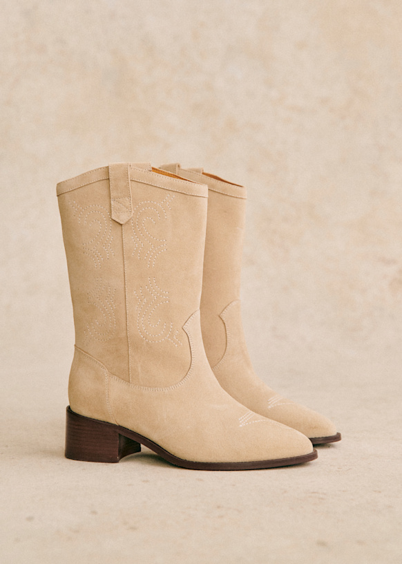 Ivana Low Boots - Tan - Bovine leather - Sézane Ivana Low Boots - Tan - Bovine leather - Sézane