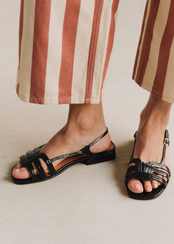 Josepha Low Sandals - Vintage Black - Bovine leather - Sézane