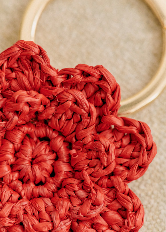 Flower Keychain - Raffia - Raffia - Sézane