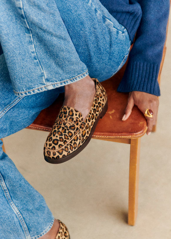 Andrea Loafers - Black Crocodile Print - Bovine leather - Sézane