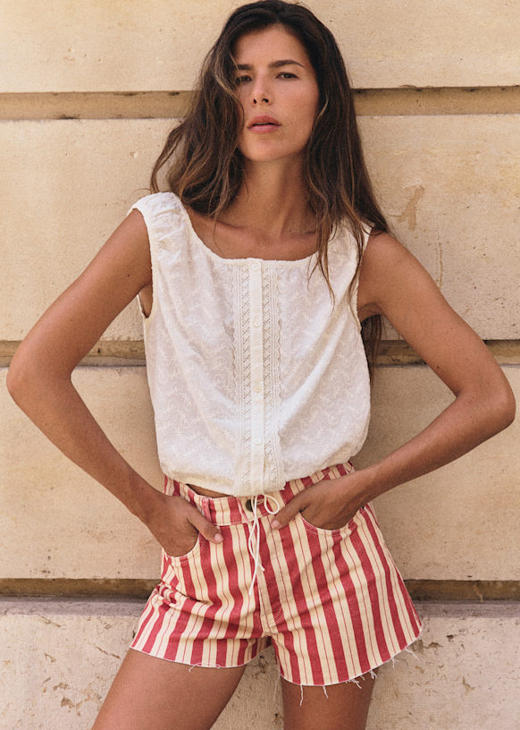 Alcyone Shirt - Embroidered Ecru