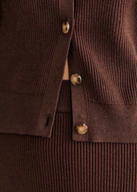 Sonnie Cardigan - Chocolate - Merino Wool - Octobre Éditions