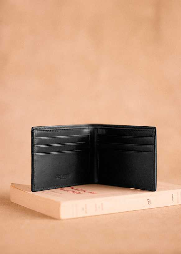 Portefeuille Chris - Noir - Cuir bovin - Sézane
