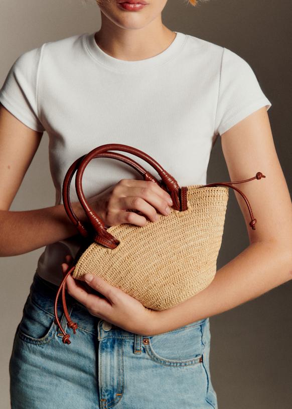 Justine Mini Basket Bag - Raffia - Raffia - Sézane
